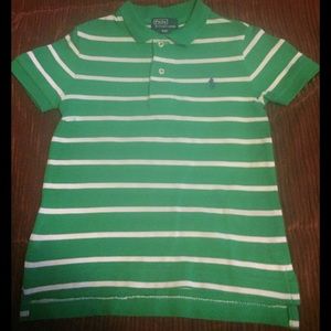 Boys Polo Green/White Shirt